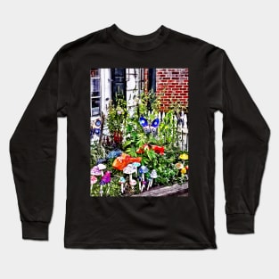 New Hope PA - Garden of Ceramic Mushrooms Long Sleeve T-Shirt